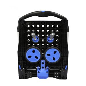 Trolley Double Folding Basket Trolley Easy Maneuvering