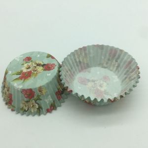 Light Blue Paper Cupcake Holders Mold , Patterned Cupcake Liners Muffin Pastry