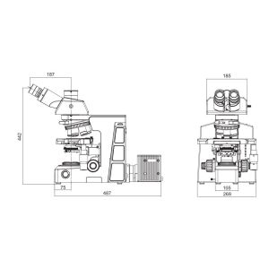 Trinocular Medical Lab Biological Microscope Para Celular 180 X 155mm White