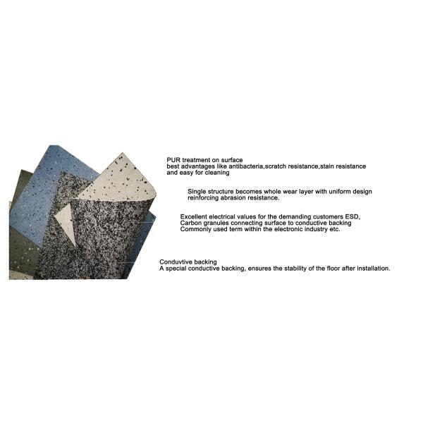20m ESD Conductive Flooring Roll Waterproof Anti Static Vinyl Flooring