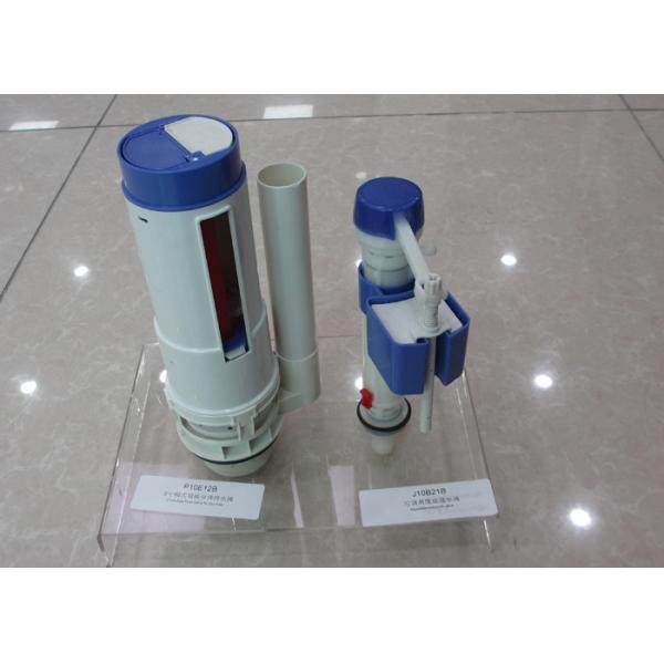 Assembled White And Blue Color Plastic Toilet Tank Fitting Injection Moulding