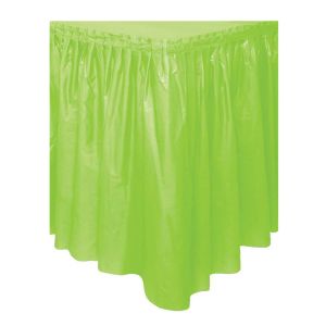 Ruffled Disposable Plastic Table Skirts With Built - In Adhesive Line