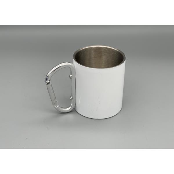 Stainless Steel Portable 300ml Capacity Custom Camping Mugs With Carabiner Handle
