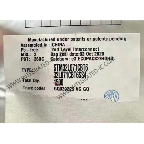 China Microcontroller MCU STM32L071CBT6
 Low-Power 32-Bit Single-Core Embedded MCU
 on sale China Microcontroller MCU STM32L071CBT6
 Low-Power 32-Bit Single-Core Embedded MCU
 on sale