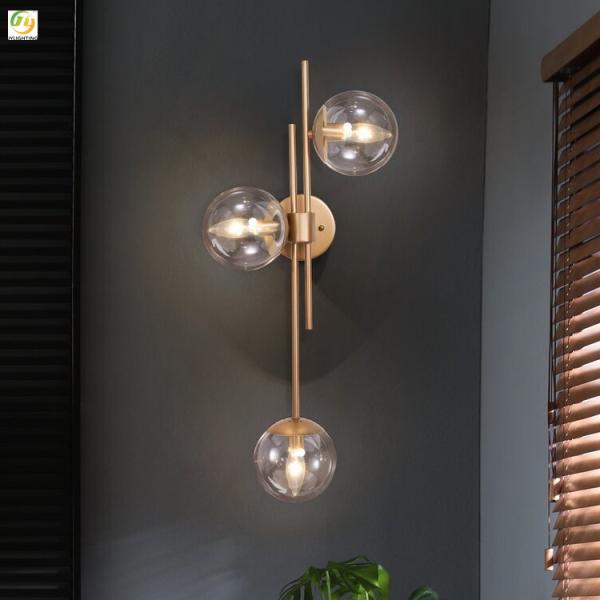 Quality Simple Background Decorative Glass Post Modern Wall Light For Bedroom Living Room wholesale