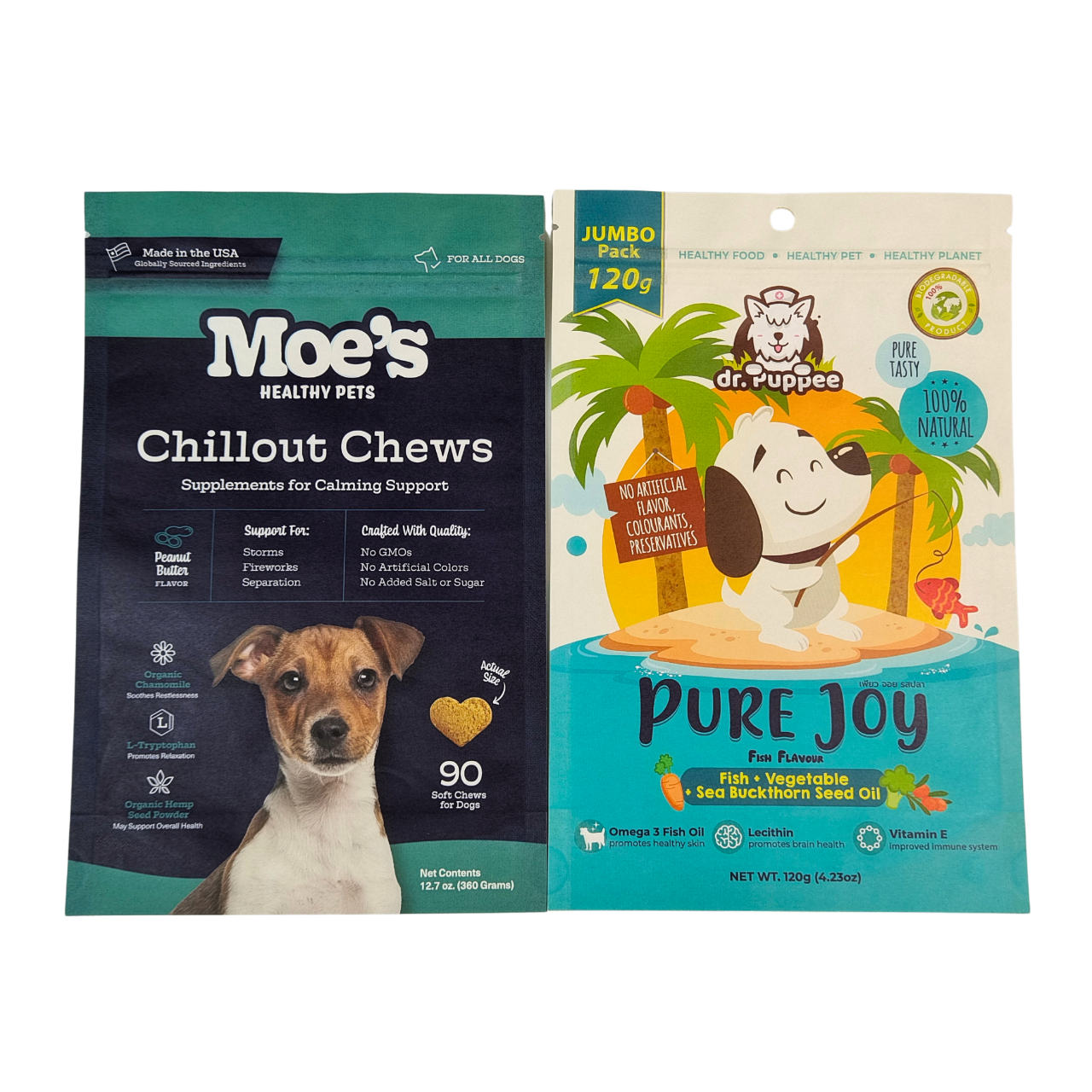 Custom Resealable Stand Up Pet Food Packaging Bags with Zipper