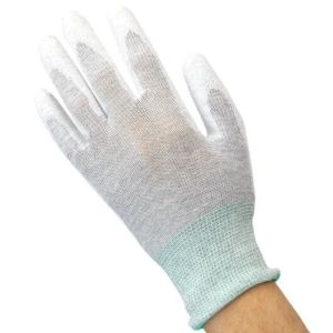 EN388 PU Coated Gloves Polyurethane Work Gloves Anti Static Carbon Fiber