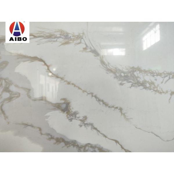 Quality Marble Textures Calacatta White Engineered Quartz Stone For Countertop wholesale