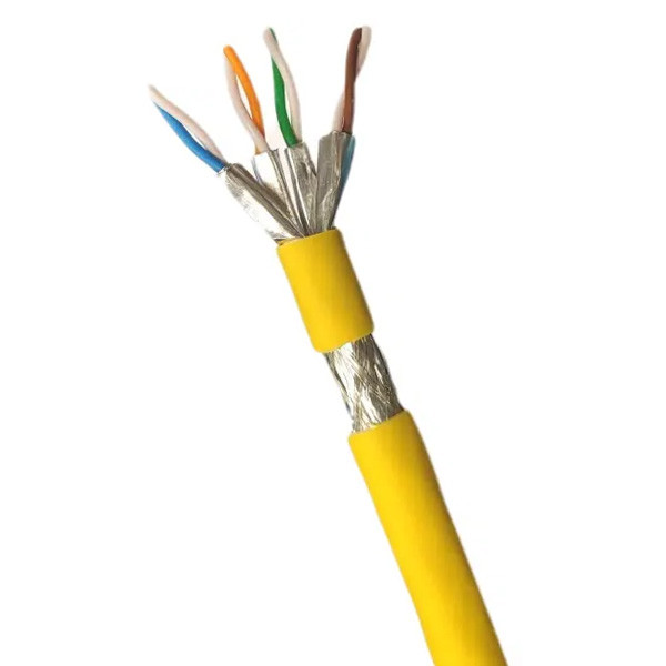 Quality CAT7 SFTP 23AWG Yellow LSZH IEC60332-1 600MHz Ethernet Cable 1000FT wholesale