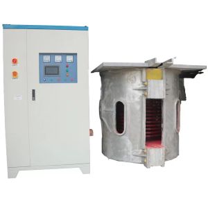 500KG Medium Frequency Induction Melting Furnace 10KHZ Induction Metal Melting
