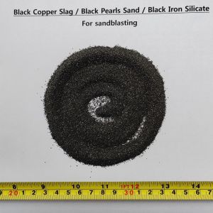 Black Copper slag black Iron-silicate black pearls sand 20/40 mesh for sandblasting medium