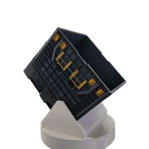 HDPE Solid Plastic Box Packaging Plastic Pallet Bulk Container With Wheel Heavy