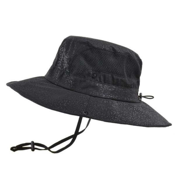 Summer Men'S Outdoor Leisure Big Brim Two Styles Fisherman Hat With Windproof