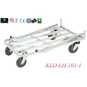 Cheap 4 Wheeled E - coating Warehouse Trolley With Handle / Cargo Transport Cart for sale