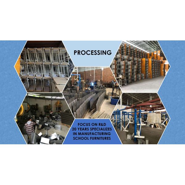 Durable Wooden Classroom Furniture Adjustable Student Tables And Chairs