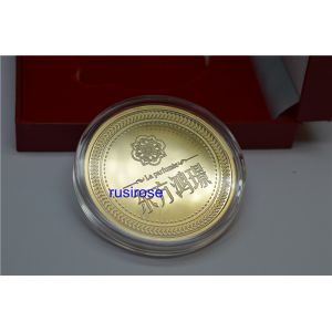 2019 new gold color commemorative coin, high-grade mirror coin with acrylic box