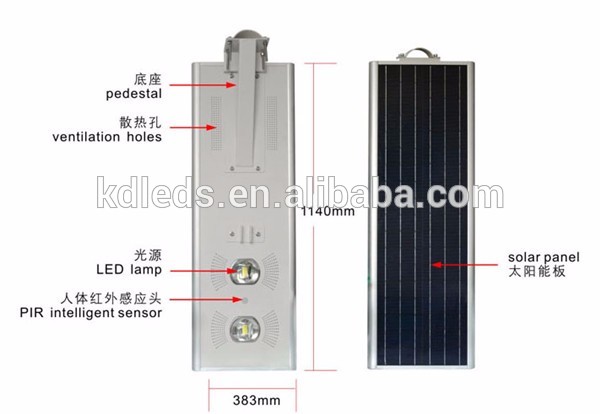 all in one solar motion sensor 10w 20w 30w 40w 50w 60w led street light price