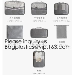 Custom Private Logo Travel Accessories Laundry Pouch 4pcs Packing Cubes Set