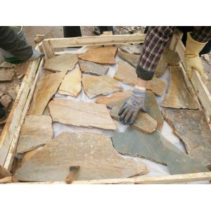 Oyster Quartzite Random Flagstone,Yellow Crazy Stone,Irregular Random Stone,