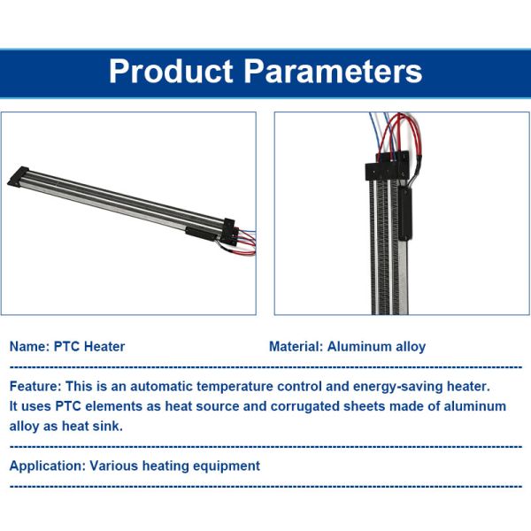 Compact Space 300-500W PTC Air Heater with 12-600VDC for Efficient Heating