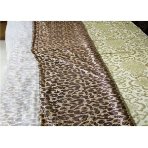 Fashionable Metallic Mesh Fabric / Leopard Aluminum Sequin Fabric CE Approved