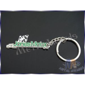 High End Engraved Car Shaped Keychain , Glow In The Dark Keyring Anti Rust