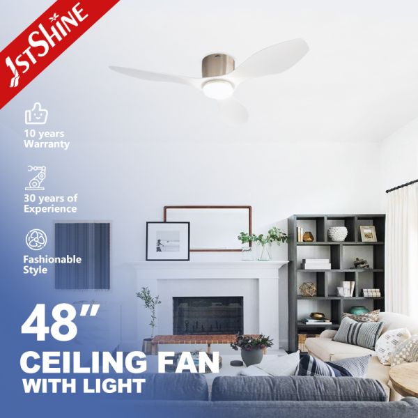 Modern 48'' Plastic Blades Ceiling Fan DC Motor Dual-Function Model with