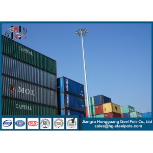 China 30M Steel Q345 Polygonal HDG High Mast Light Pole 4mm / 6mm / 8mm Thickness on sale