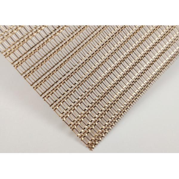Quality 0.6mm Glass Laminated Wire Mesh Decorative Shine Bronze Copper Three Flat wholesale