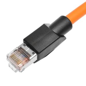 Alvin's Cables CAT6A SF UTP Right Angle RJ45 10m Orange PLC Cable