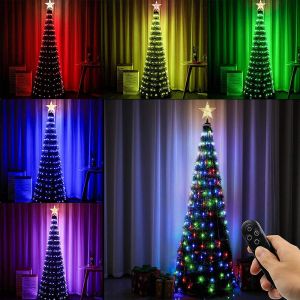 1.2m/1.5m/1.8m Christmas Tree Crystal Pendants Decor LED Light String Festoon