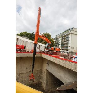 HUITONG Excavator Clamshell Long Reach Boom And Telescopic Arm