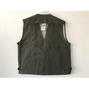 Net vest 035 in taslan fabric fabric, fishing vest, olive green color, water