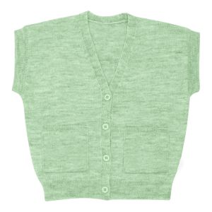 Kids Cotton Knitted Sweater Vest Hand Knit Button Down Sleeveless Cardigans With