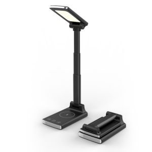 Flat Aluminium Foldable Led Desk Lamp With Wireless Charger Usb Charging For
