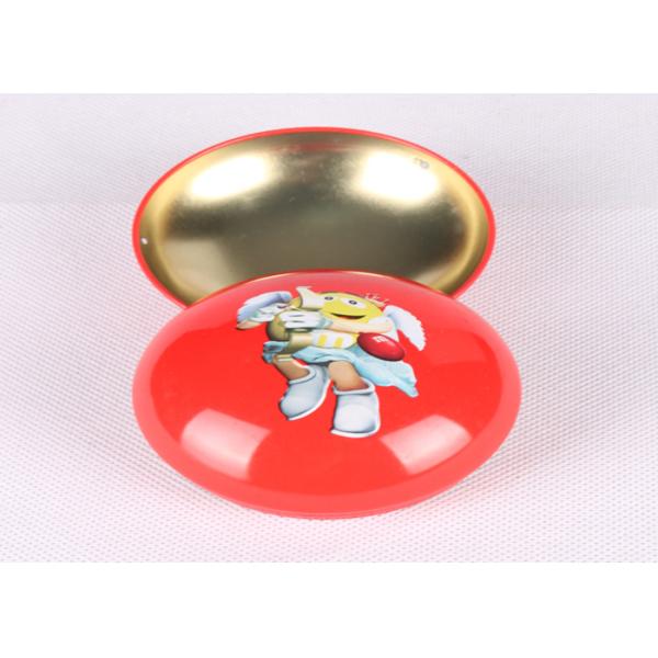 Bean Shaped Metal Mini Tin Box CMYK Printed For Candy Sweets Packaging
