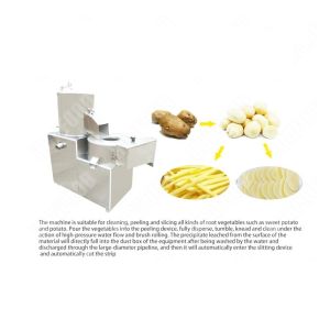 Heating Big Capacity Continuous Brush Potato Peeling Carrot Washing And