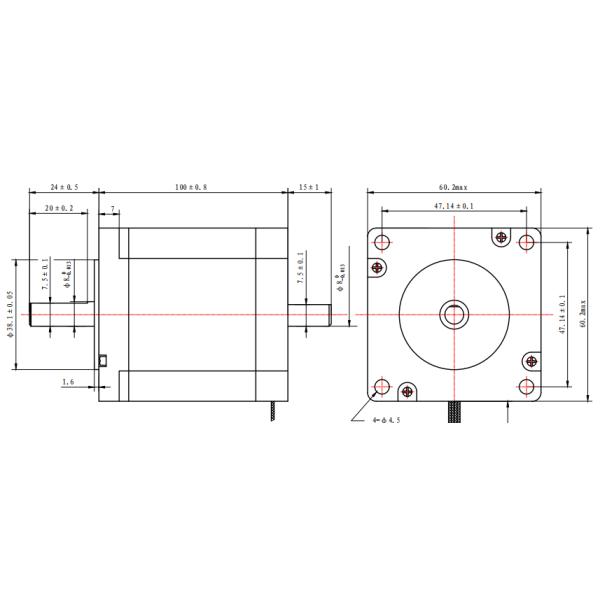 Black NEMA 24 Step Motor 4100mN.M Double Shaft Stepper Motor