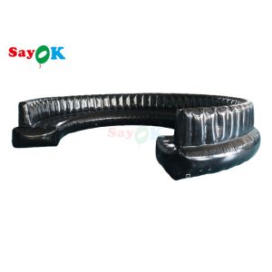 Black Airtight 0.6mm PVC Inflatable Sofa Furniture For Part Half Circle