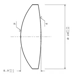 Quartz / Sapphire Material Optical Lenses Double Convex Lens Light Guide Lens