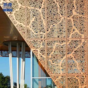 Customized Aluminium Curtain Wall Punched Plate Cladding Facade