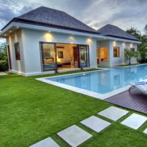 Hotel Garden Synthetic Residential Fake Grass Mat Luxury With Good Gloss