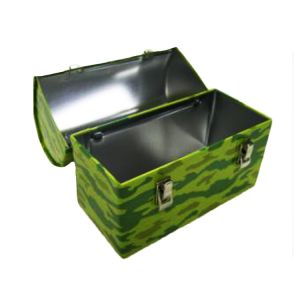 Personalized Rectangular Tin Containers , Coffee Candy Metal Box With Handle