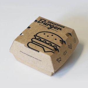 Customized printed logo disposable fast food takeaway burger box