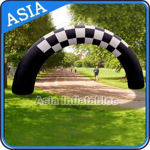 Cheap Beautiful Welcome Inflatable Arch Door With Black And White Color For Park for sale