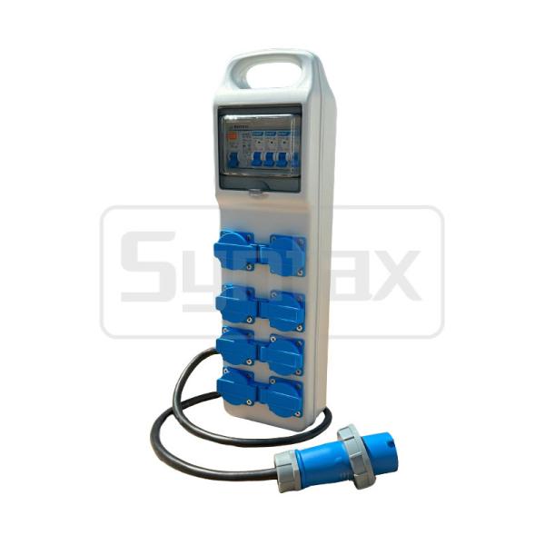 Syntax CT3 16A Electrical Power Splitter IP44 Distribution Box With 8 Schuko