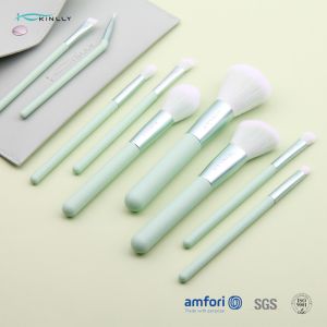 ISO9001 Plastic Handle 9pcs Makeup Brush Set With Bag
