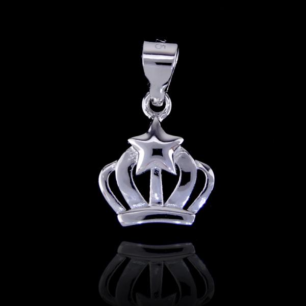 Stereoscopic Plain Silver Pendant Rhodium Plating With Heart Shape