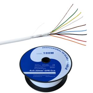 2/4/6/8/10/12/14/16/18/20cores Solid 8xAWG24 Unshielded CCA Alarm Cable EN50575