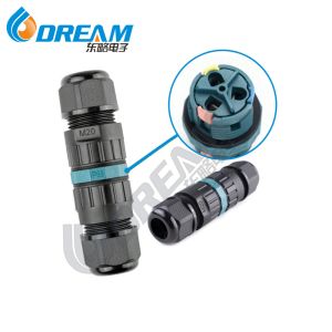 Small IP68 M20 Straight Type Waterproof Connector TUV High Mechanical Stability Din Adaptor PCB Custom Length 2P 4P Pins PVC PC